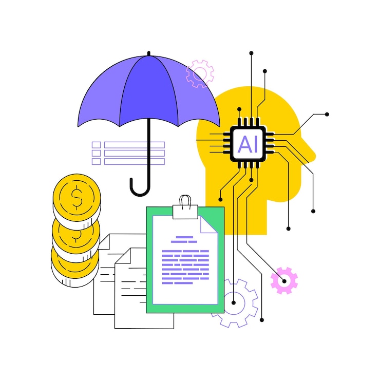 Vector aioptimized reinsurance strategies abstract concept vector illustration