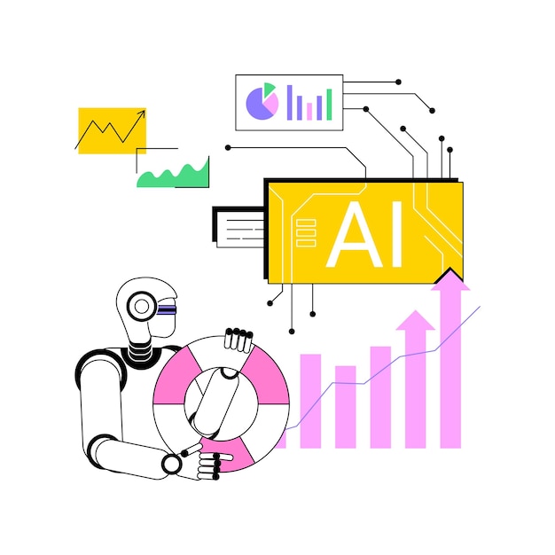 AIPowered Crisis Response Simulatie abstracte concept vector illustratie
