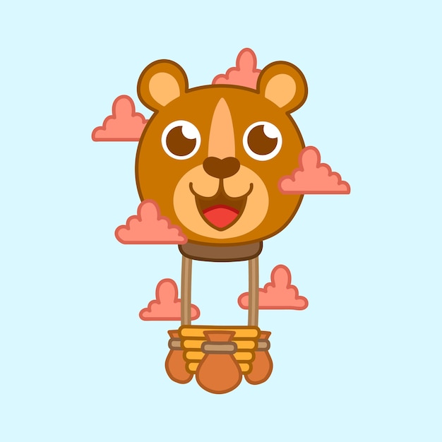 Vector air ballon cute bear theme