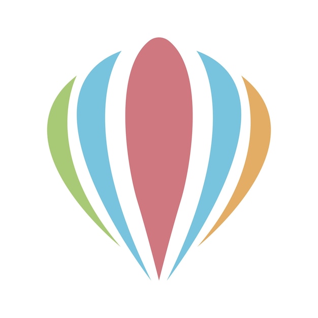Vector air ballon icon logo design illustration