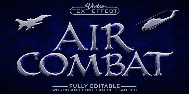 Air Combat Vector Editable Text Effect Template