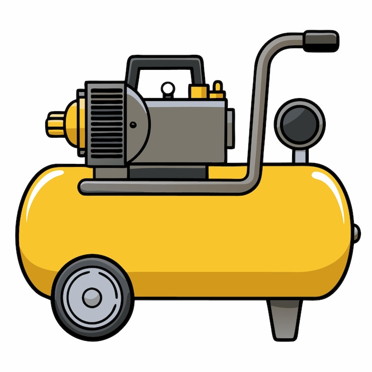 Vector air compressor flat vector design isolated on white background