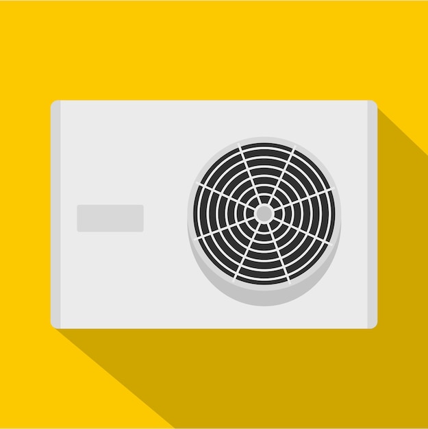 Vector air conditioner compressor unit icon flat illustration of air conditioner compressor unit vector icon for web isolated on yellow background