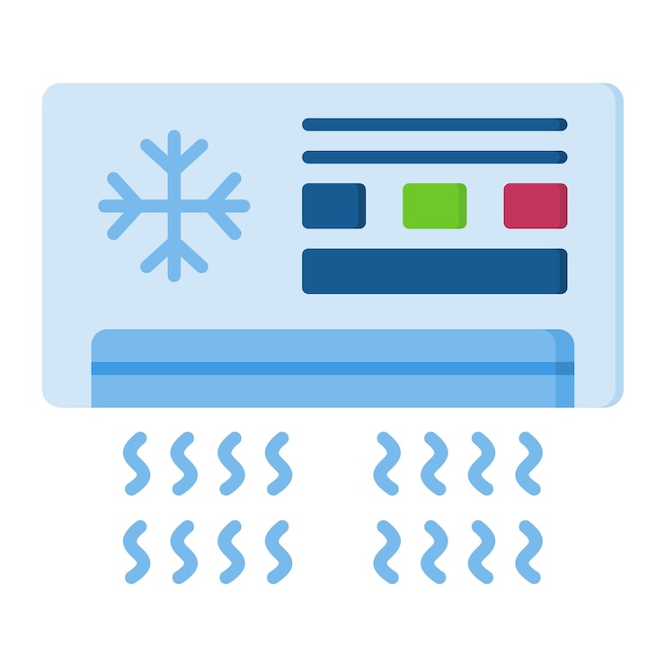 Vector air conditioner flat illustration