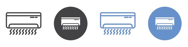air conditioner icon flat line symbol set