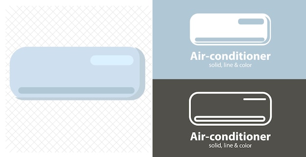 Air conditioner isolated flat illustration Air conditioner line icon