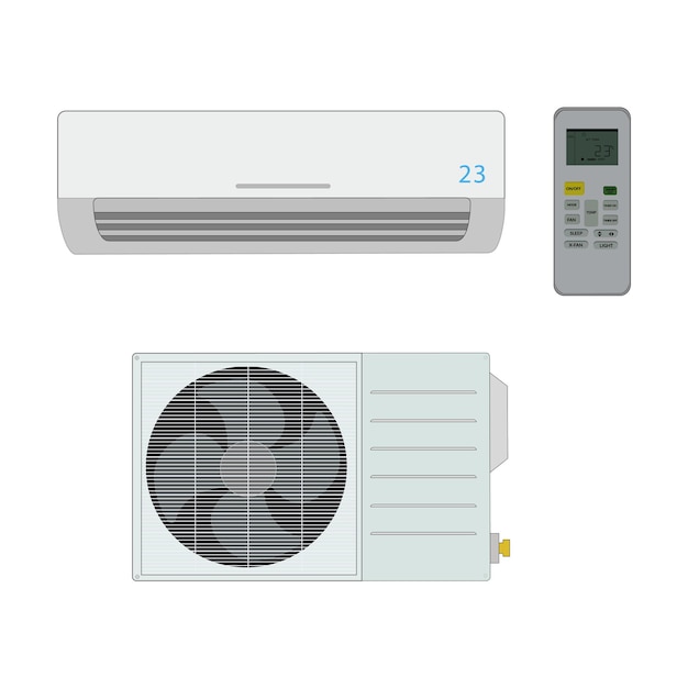 Air Conditioner isolated on a white background realistic vector illustration