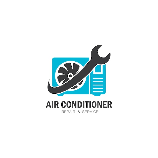 Vector air conditioner repair amp service logo vector icon illustration