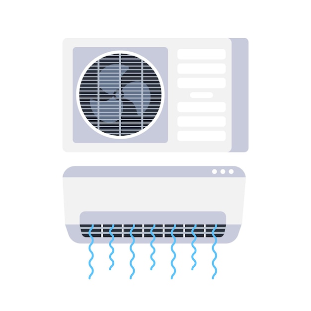 Vettore condizionatore d'aria sistema di raffreddamento più rapido dispositivo per il monitoraggio della temperatura ambiente vettore illustrat