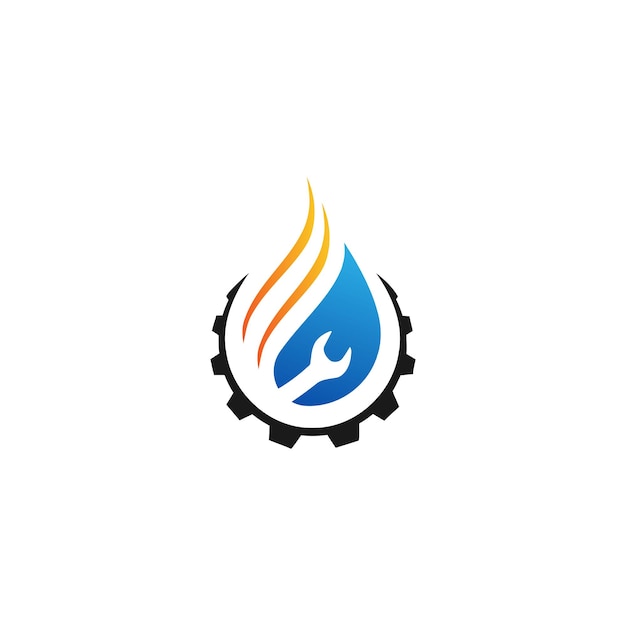 дизайн логотипа ремонта кондиционера, отопления и охлаждения