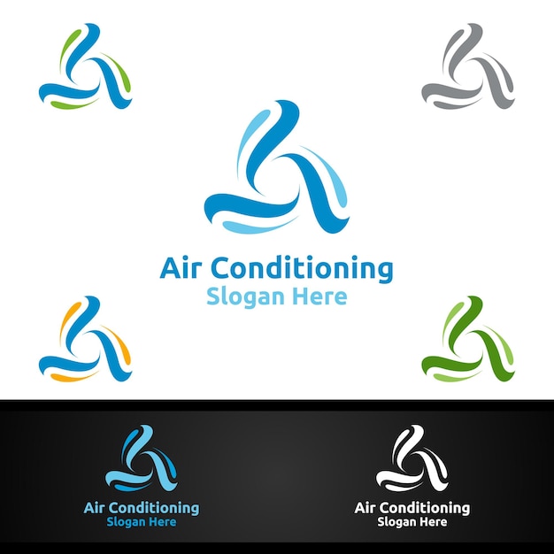 Air conditioning and heating services logo design