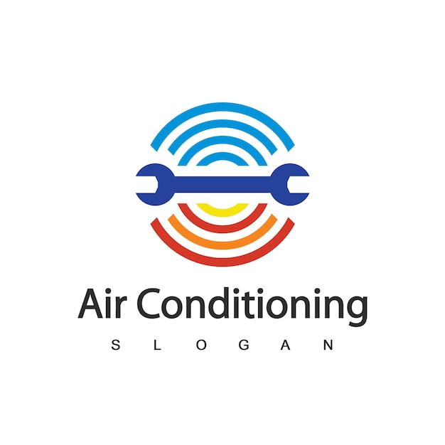 エアコンのロゴHVACのロゴの概念