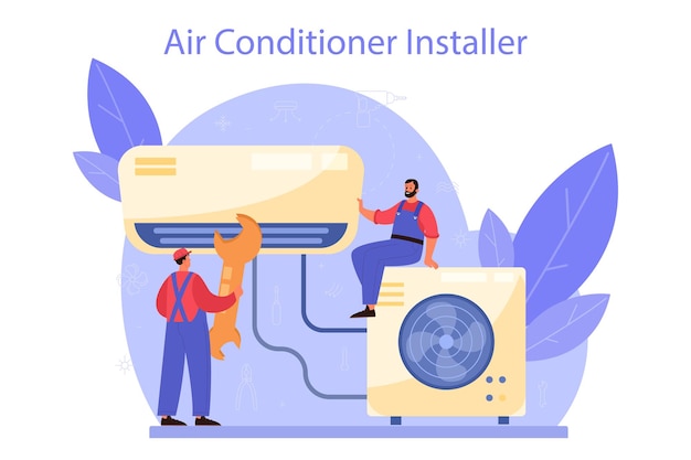 Vector air conditioning repair and instalation service