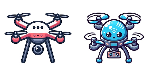 Vector air drone cartoon vector illustration