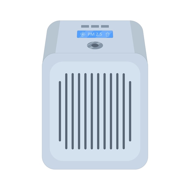Vector air filter for air purification. vector illustration in flat style on an isolated white background.