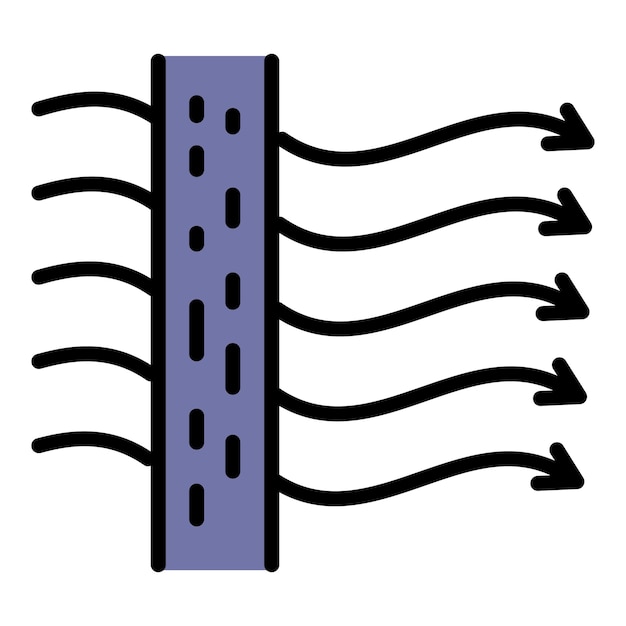 Вектор Иконка ткани потока воздуха. цвет значка вектора ткани потока воздуха, плоский изолированный.