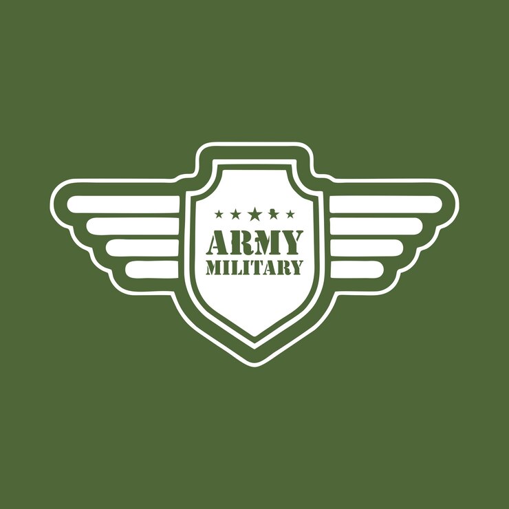 Air Force logo with wings, shields and stars. Military badges.