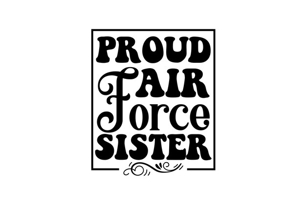 Air force sister logo with a circle that says air force on it.