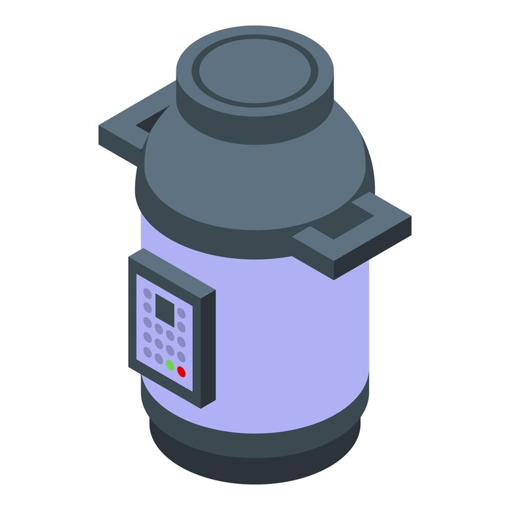 Vector air fryer icon isometric vector home cook hot food