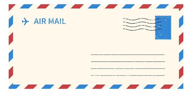Air mail envelope template Blank paper letter