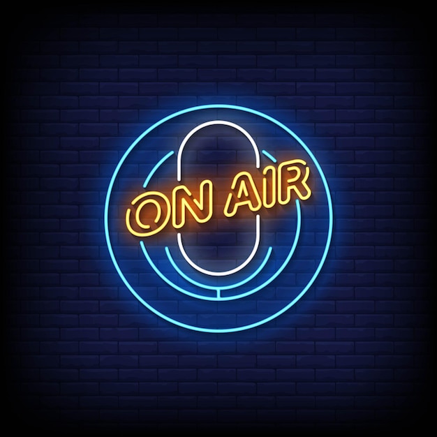 On air neon signs style text vector