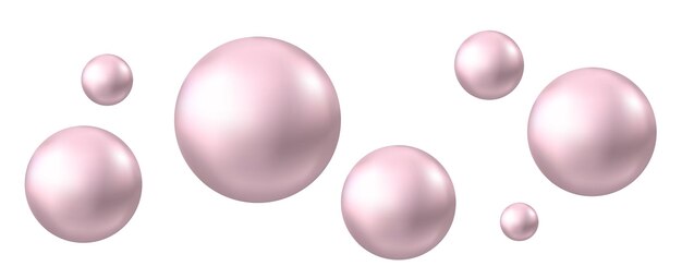 Air pink bubbles isolated on white 