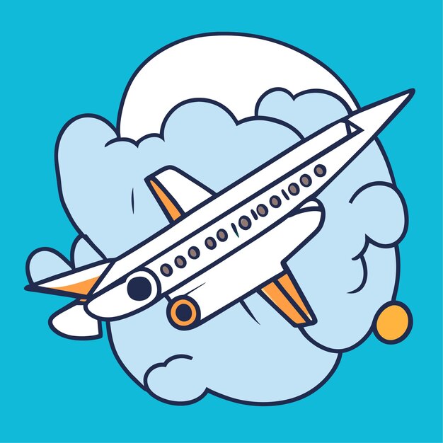 Air plane doodle vector illustration