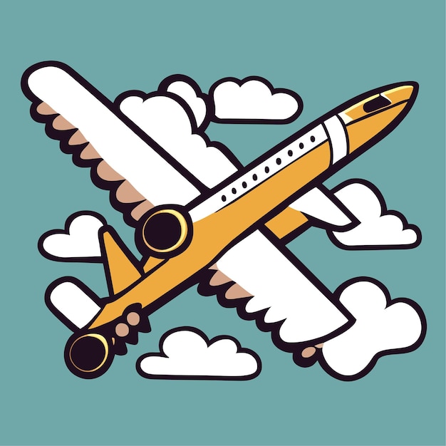 Air plane doodle vector illustration