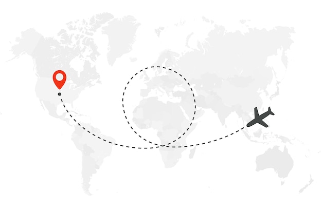 開始点とループライントレース、ベクトル図と飛行機の飛行ルート