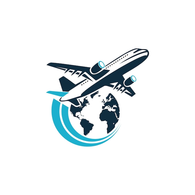 Progettazione del logo di viaggio aereo getto d'aria