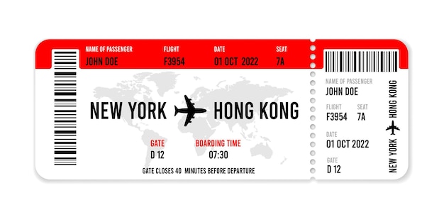 Air plane tickets set illustration