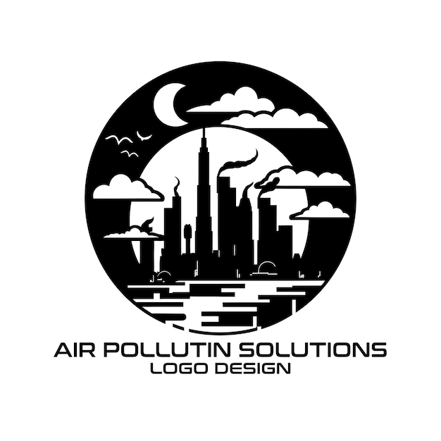 Air Pollution Solutions Vector Logo Design