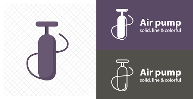 Air pump isolated flat illustration air pump line icon