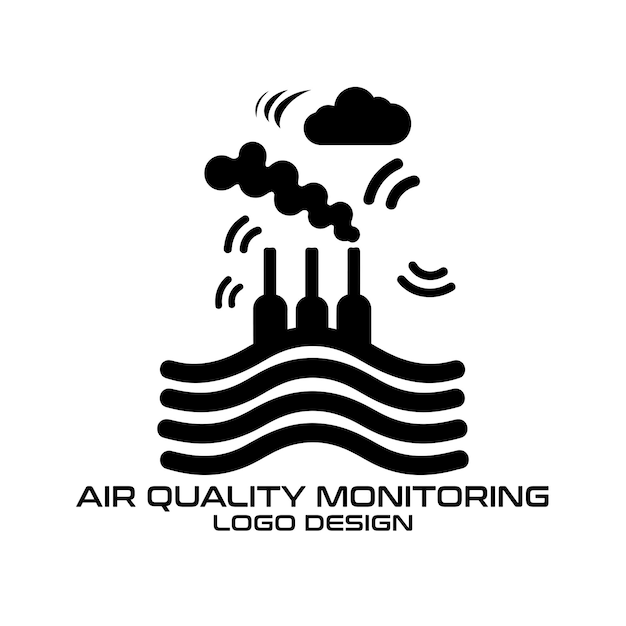 Дизайн логотипа вектора мониторинга качества воздуха