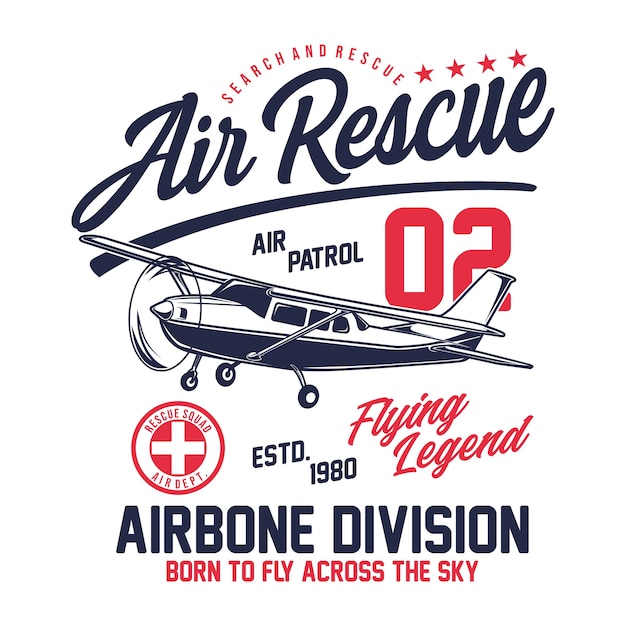 Vector air rescue typographic design