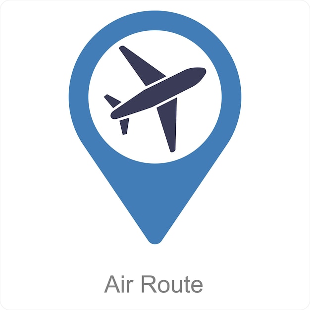 Air route and location icon concept