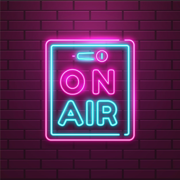 Vector on air sign with neon frame