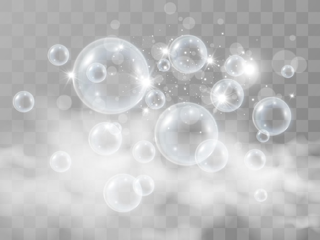 Air soap bubbles     illustration of bulbs