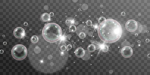 Air soap bubbles     illustration of bulbs