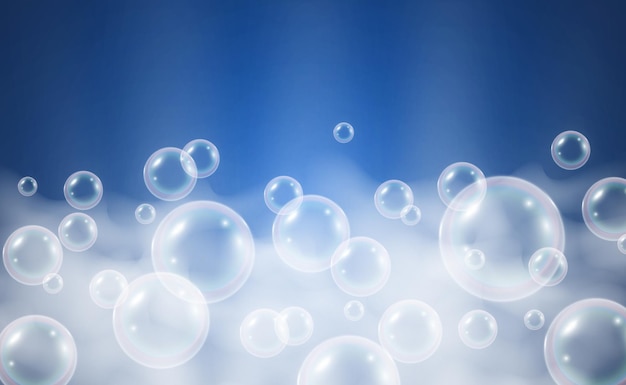 Vector air soap bubbles on a transparent background vector illustration of bulbs