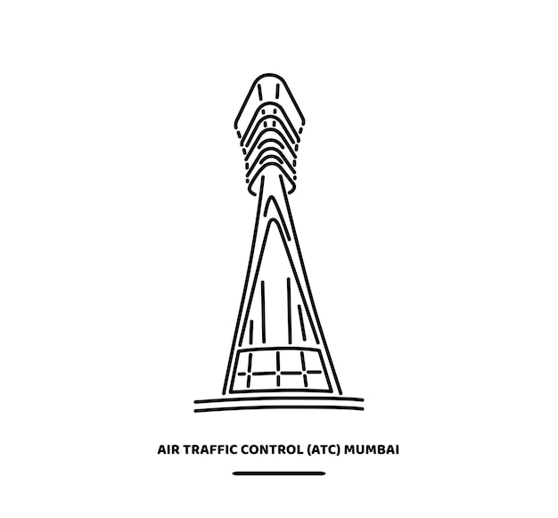 Vector air traffic control mumbai tower icon