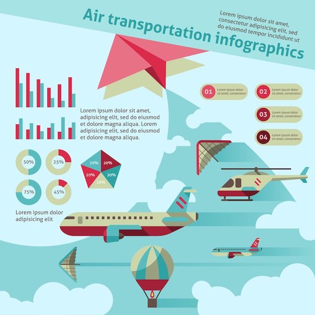 항공 운송 infographic 템플릿