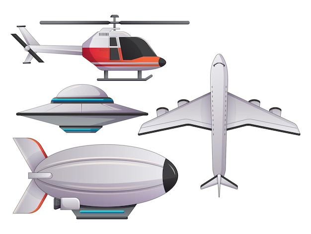 Illustrazioni vettoriali del trasporto aereo