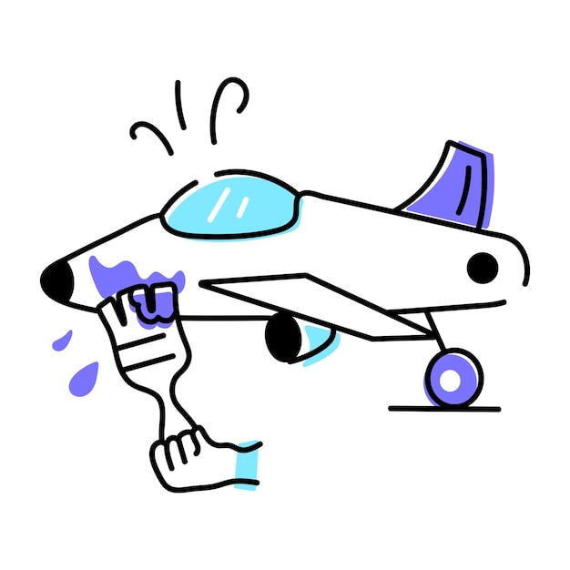 Vector air travel doodle icon