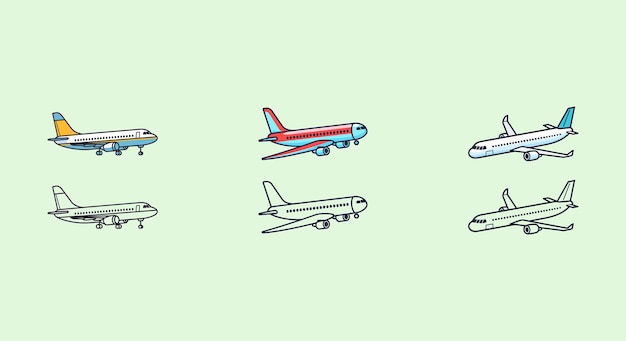 Air Travel Illustrations Pack Vibrant and Energetic Vector Elements for Travel and Tourism Art