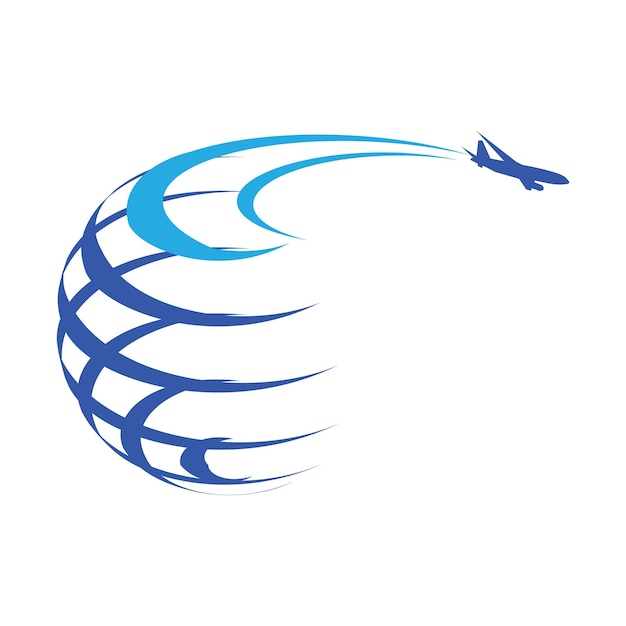 Vettore di progettazione dell'icona di vettore del logo di viaggio aereo