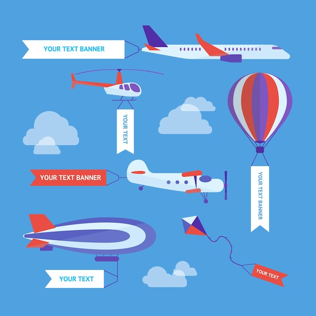 Воздушные транспортные средства с набором баннерной рекламы