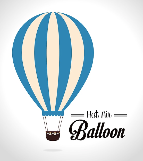 Progettazione di airballoon sopra l'illustrazione bianca di backgroundvector