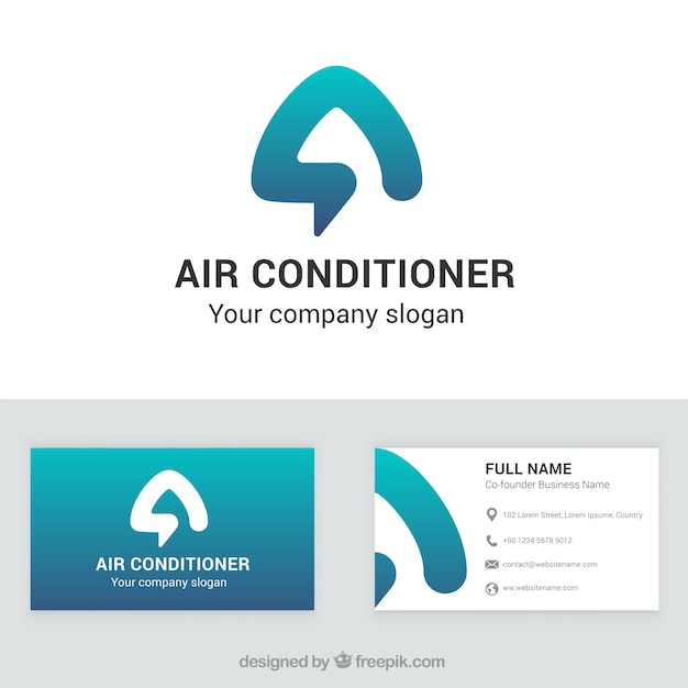 Vector airconditioner bedrijf visitekaartje