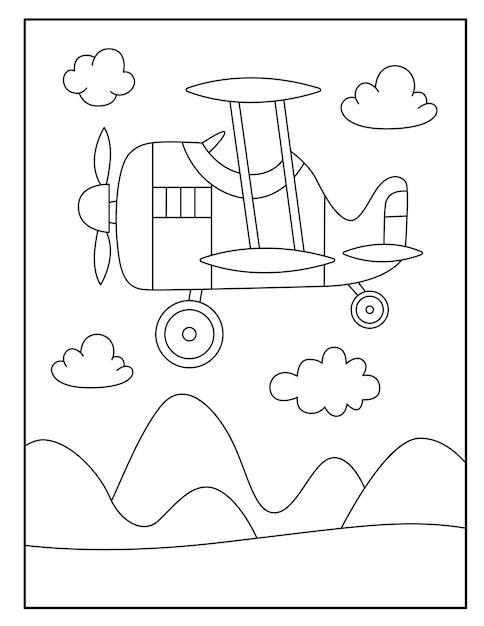 Aircraft coloring page for kids